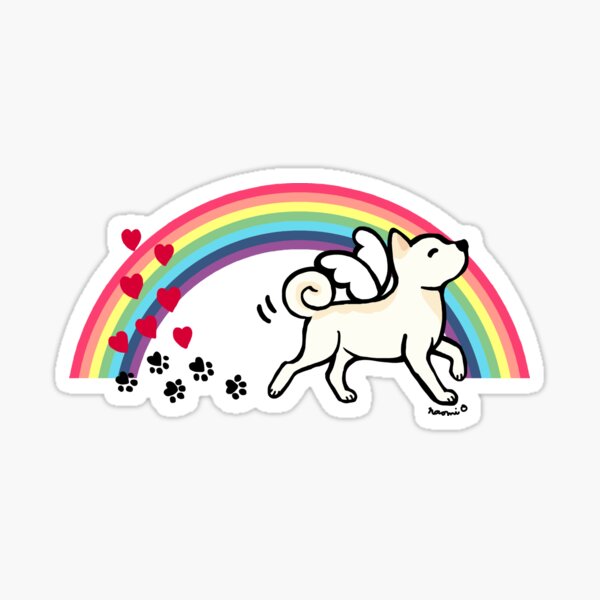 Shiba Inu Cream Angel Wings Sticker
