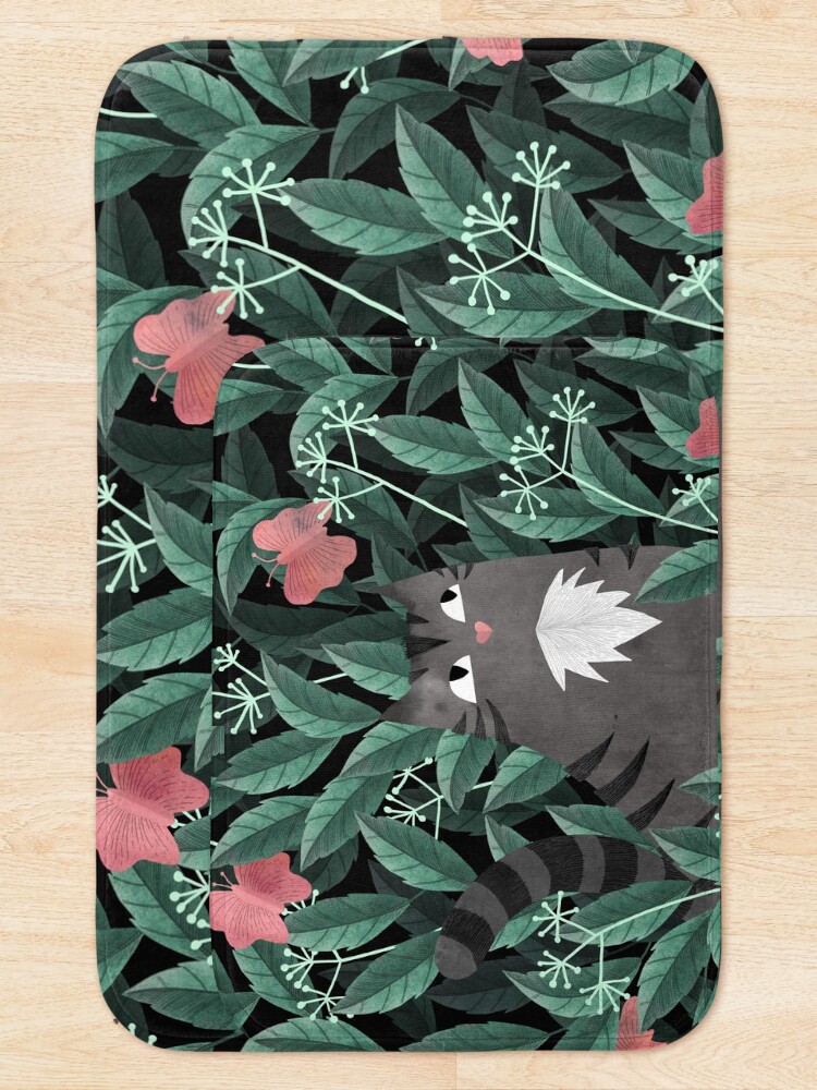 Alternate view of Butterfly Garden (Tabby Cat Version) Bath Mat