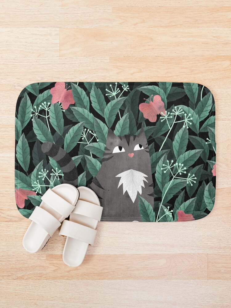 Alternate view of Butterfly Garden (Tabby Cat Version) Bath Mat