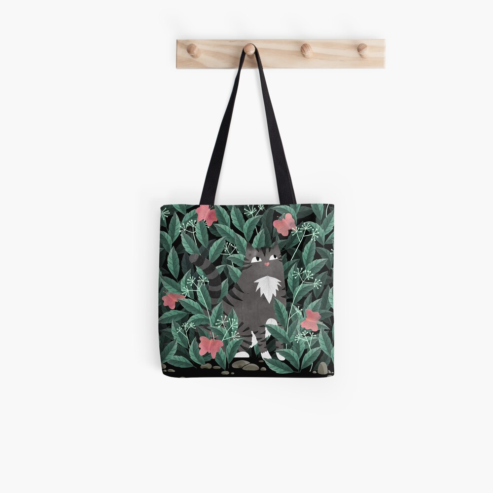 Butterfly Garden (Tabby Cat Version) Tote Bag