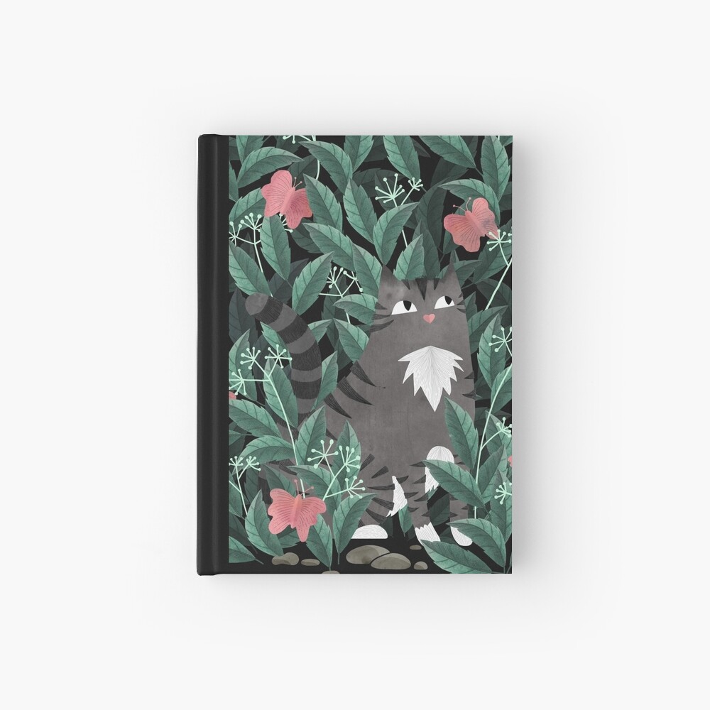 Butterfly Garden (Tabby Cat Version) Hardcover Journal