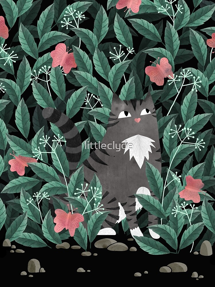 Butterfly Garden (Tabby Cat Version) by littleclyde
