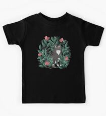 Butterfly Garden (Tabby Cat Version) Kids T-Shirt