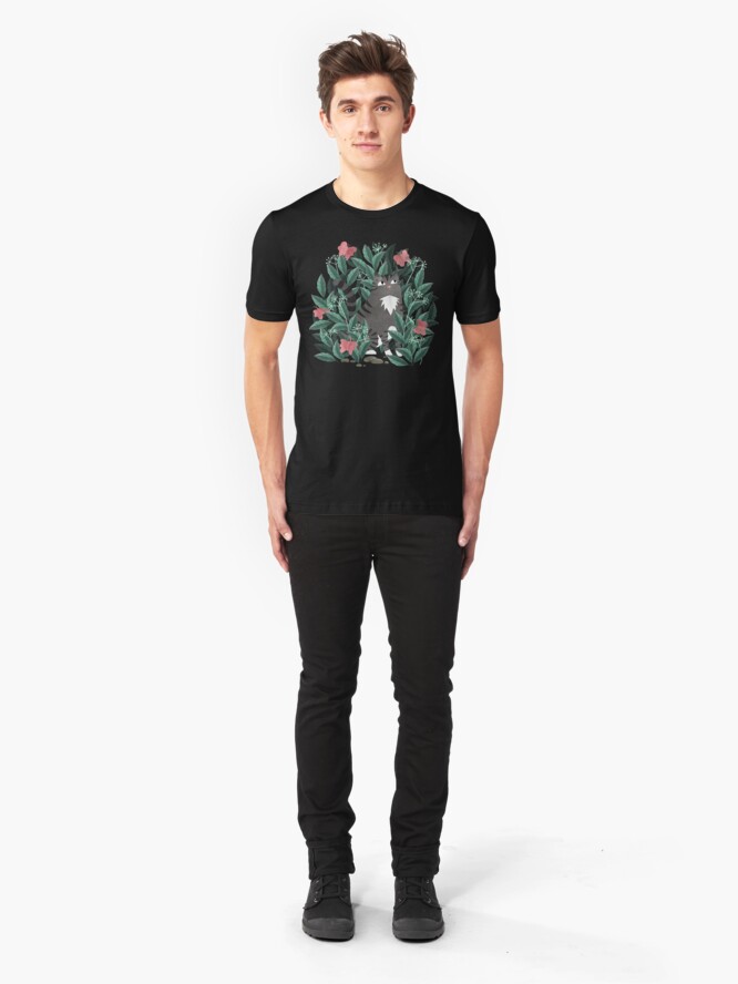 Alternative Ansicht von Schmetterlingsgarten (Tabby Cat Version) Slim Fit T-Shirt