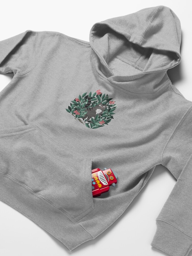 Alternate view of Butterfly Garden (Tabby Cat Version) Kids Pullover Hoodie