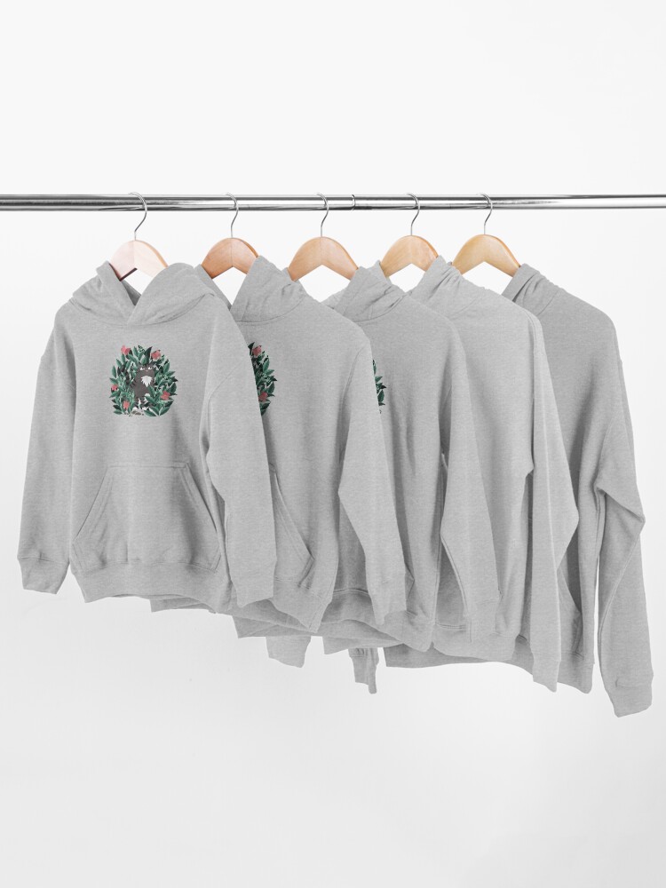 Alternate view of Butterfly Garden (Tabby Cat Version) Kids Pullover Hoodie