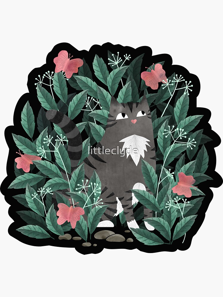 Butterfly Garden (Tabby Cat Version) by littleclyde