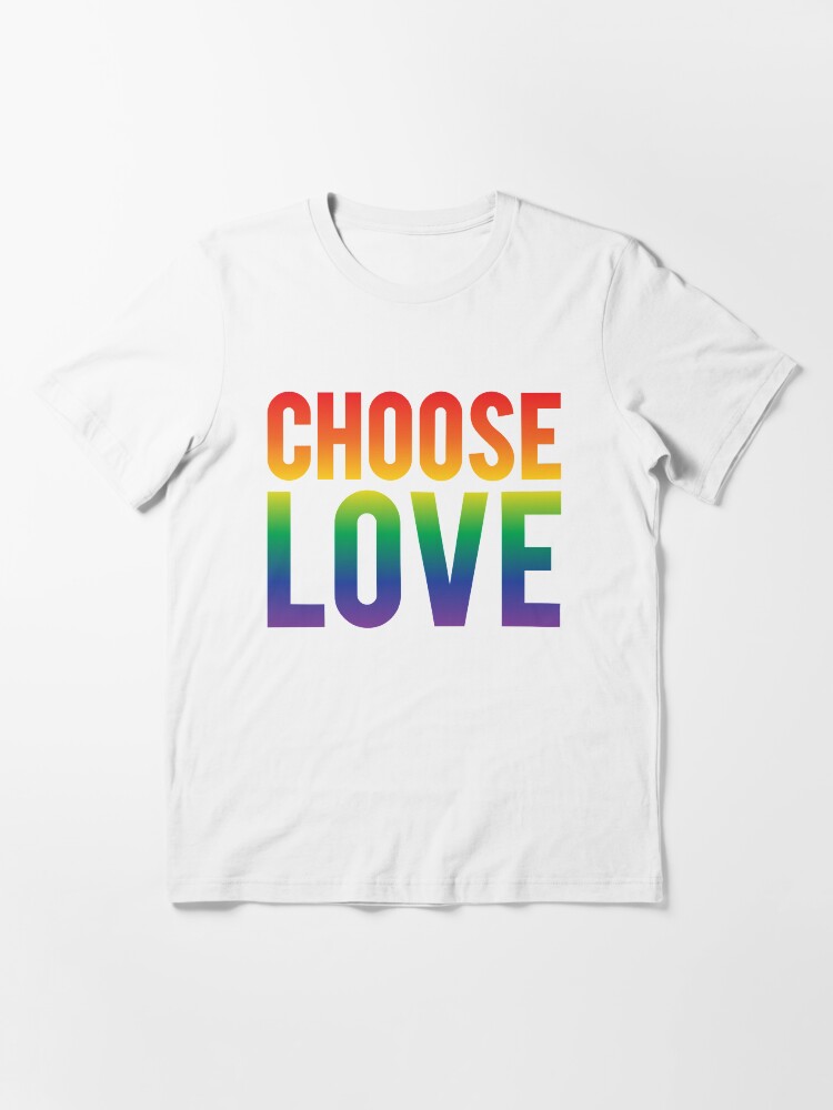 Vista alternativa de Camiseta esencial Elige Love Rainbow Slogan
