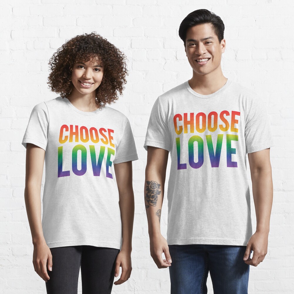 Elige Love Rainbow Slogan Camiseta esencial