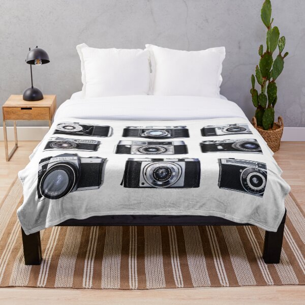 Vintage analog cameras Throw Blanket
