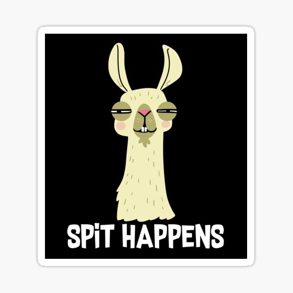 Llama Spit Happens Sticker