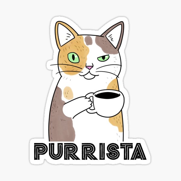Coffee Cat Barista Purrista Sticker
