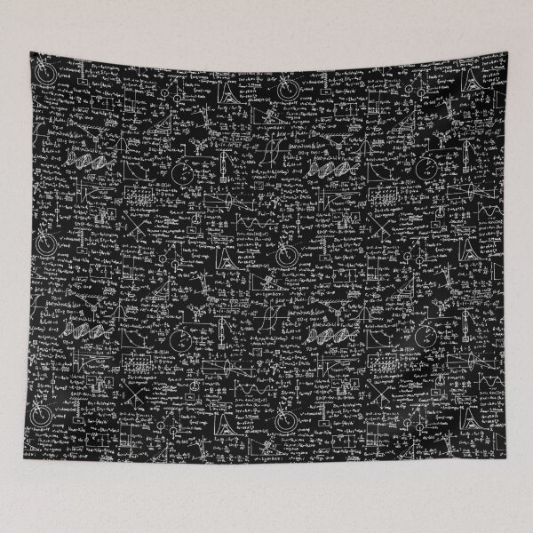 Item preview, Physics Equations // Black designed and sold by TLTextiles.