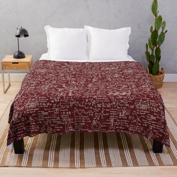 Physics Equations // Burgundy Throw Blanket