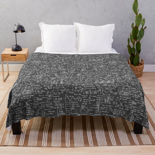 Physics Equations // Charcoal Throw Blanket