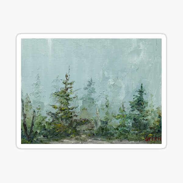 Foggy Morning on Mount Kearsarge Sticker