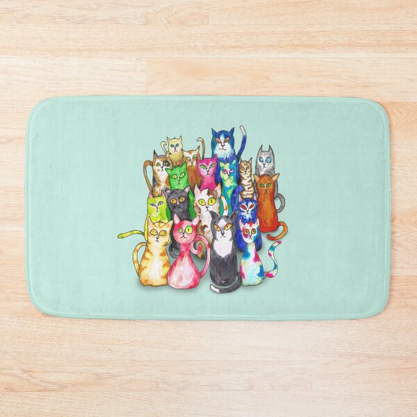 Item preview,  Gang of colorful cats designed and sold by Bwiselizzy.