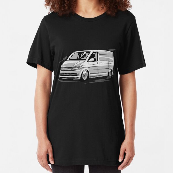 T6 Transporter Bus Caravelle Low Style Vector Slim Fit T-Shirt
