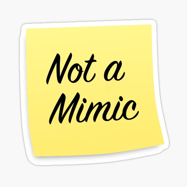 "Prey 'Not a Mimic' sticky note" Sticker for Sale by GamingPosters