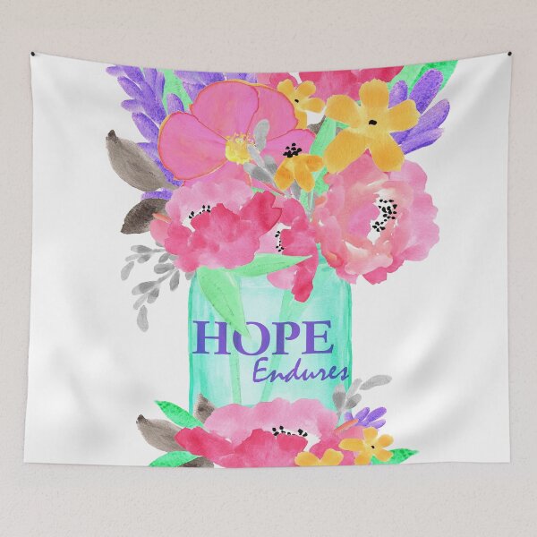 Item preview, HOPE ENDURES. Mason Jar of Watercolor Flowers designed and sold by infinitygrafix.