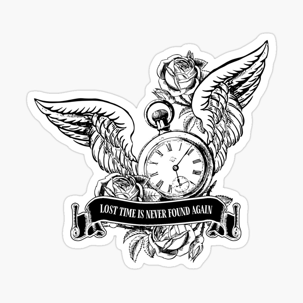 Pocket Watch Lost Time Tattoo Poster By Maplewoodmerch Redbubble
