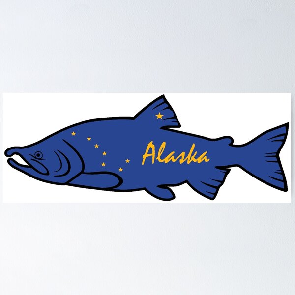 State of Alaska Salmon Fishing shirt Poster for Sale by AlaskaCC