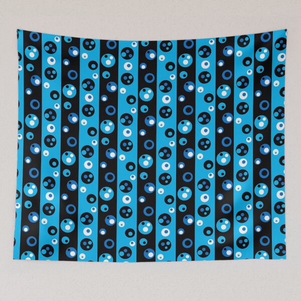 Item preview, circles and stripes in blue, white and black designed and sold by M-Lorentsson.