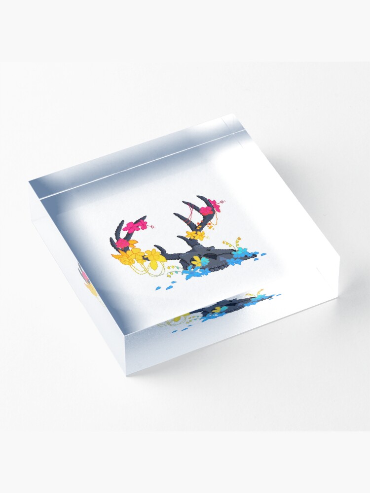 Alternate view of Pansexual Pride Skull Acrylic Block