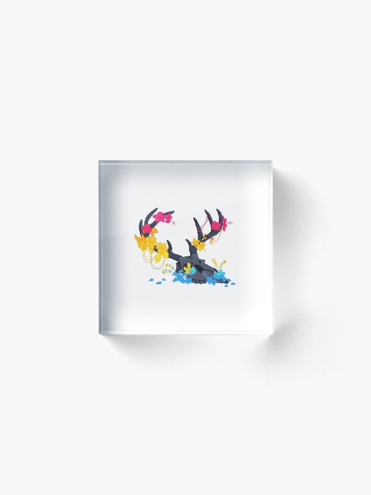 Alternate view of Pansexual Pride Skull Acrylic Block