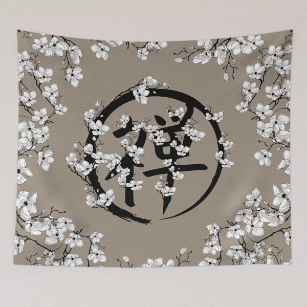 Item preview, Blossoming Enso circle and Zen hieroglyph #1 designed and sold by k9printart.