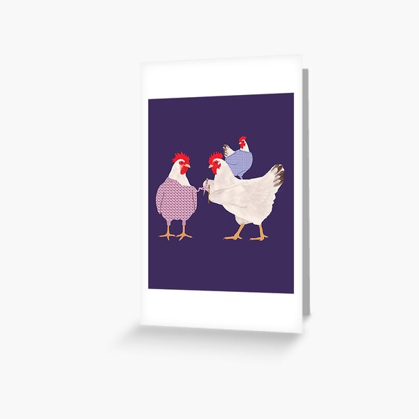 Chicken Knitting Sweaters Greeting Card