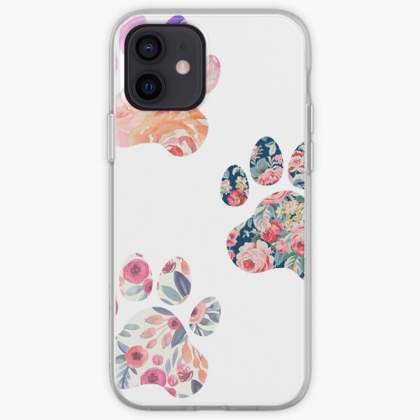 Floral Paw Print Trio iPhone Soft Case