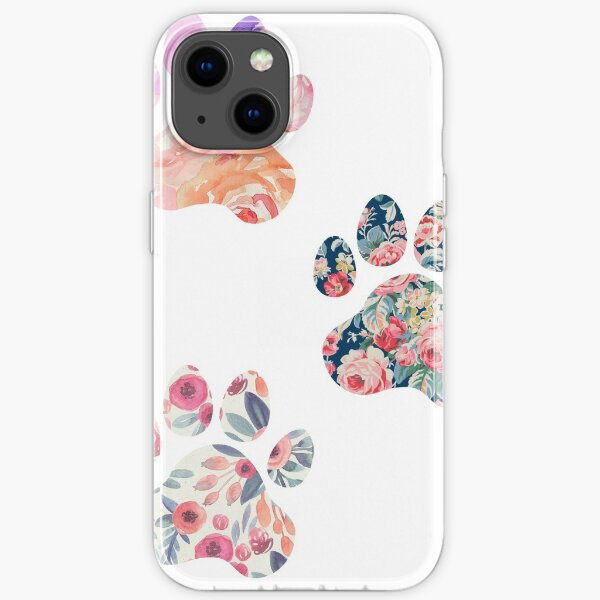 Floral Paw Print Trio iPhone Soft Case