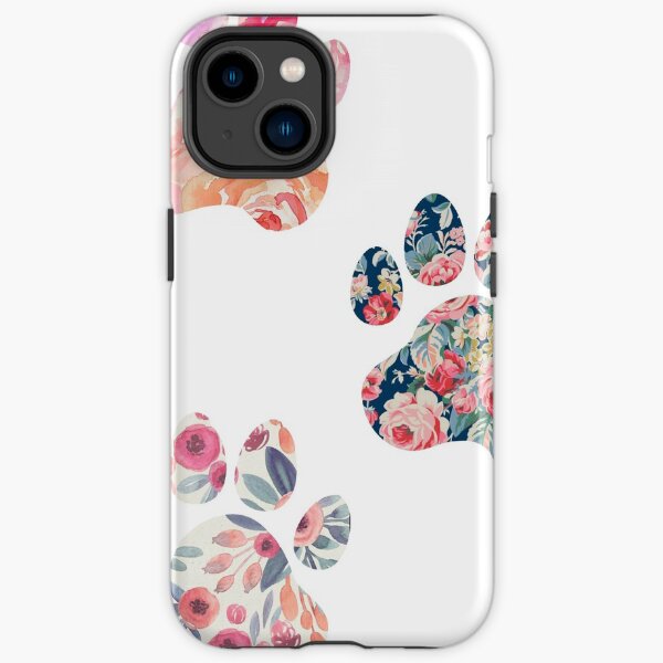 Floral Paw Print Trio iPhone Tough Case