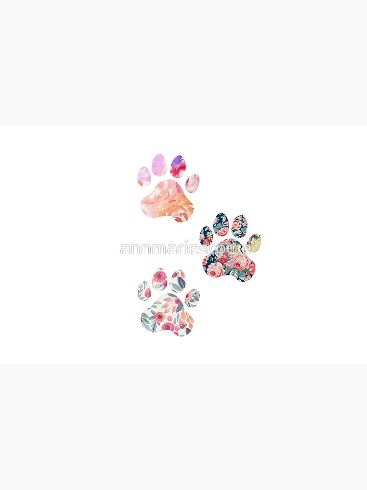 Thumbnail 2 of 2, Laptop Sleeve, Floral Paw Print Trio designed and sold by annmariestowe.