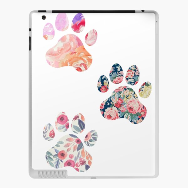 Floral Paw Print Trio iPad Skin
