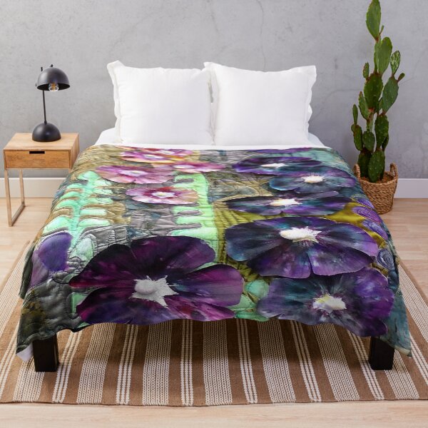 Item preview, Black Hollyhock Textile Wall Hanging. designed and sold by NisaKiley.