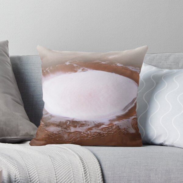 The Martian Mystery: Ice Crater That Never Melts Throw Pillow