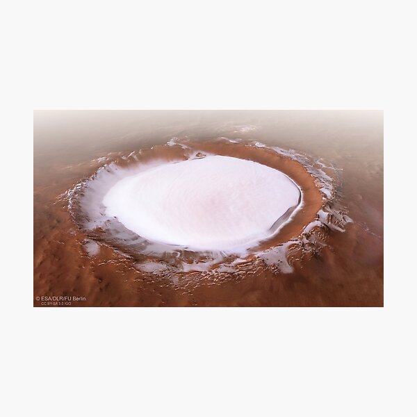 The Martian Mystery: Ice Crater That Never Melts Photographic Print