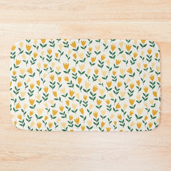 Item preview, Yellow & orange flower garden pattern on white designed and sold by HannaPaulina.