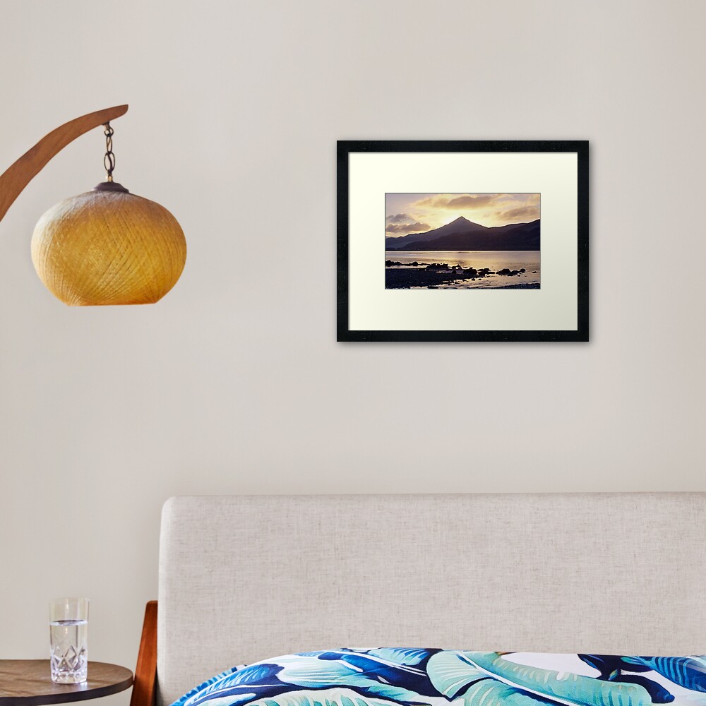 Sunrise behind Schiehallion Framed Art Print