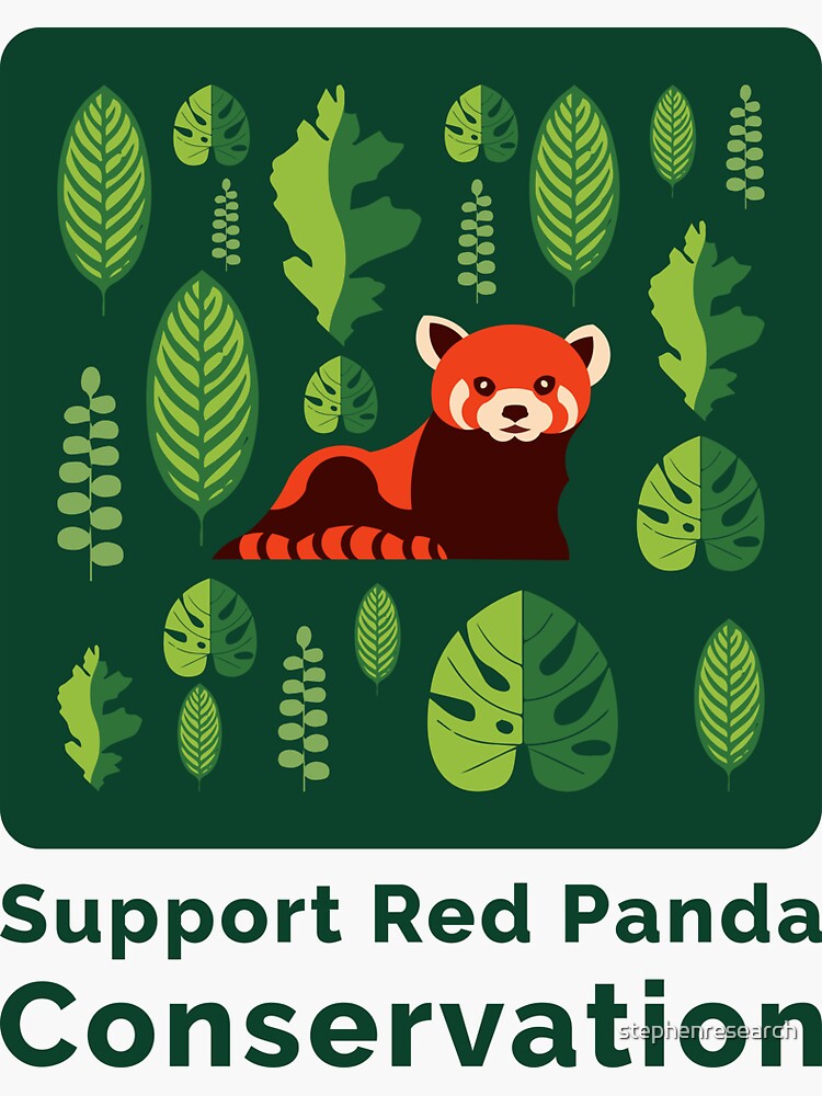 "Red Panda Conservation 2019" Sticker by stephenresearch | Redbubble