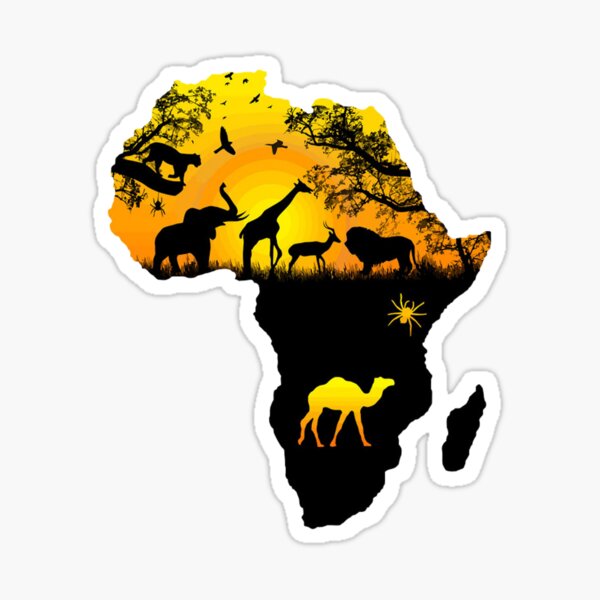 Animal Map Stickers Redbubble - african wild dog roblox wild savannah wiki fandom