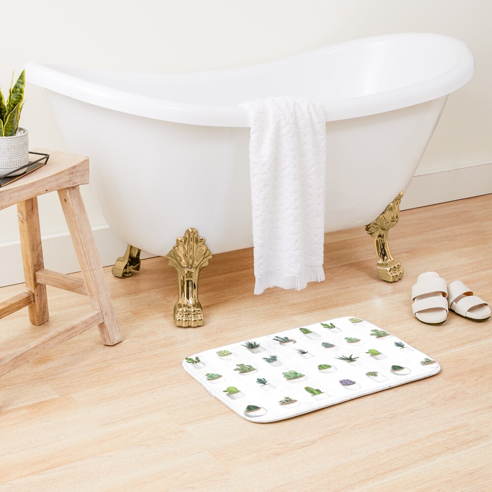 Succulents Bath Mat