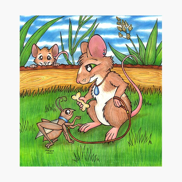The Cricket Trainer - A Mouse's Pet Photographic Print