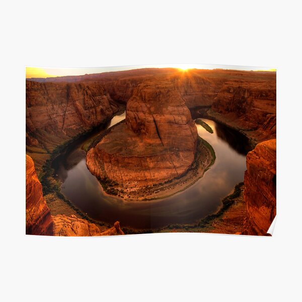 Late Afternoon At Horsehoe Bend - 1 © Poster