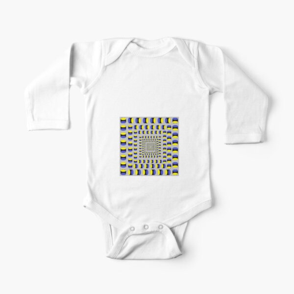 Visual Illusion #VisualIllusion Optical #OpticalIllusion #percept #reality Image Apparent Motion Long Sleeve Baby One-Piece