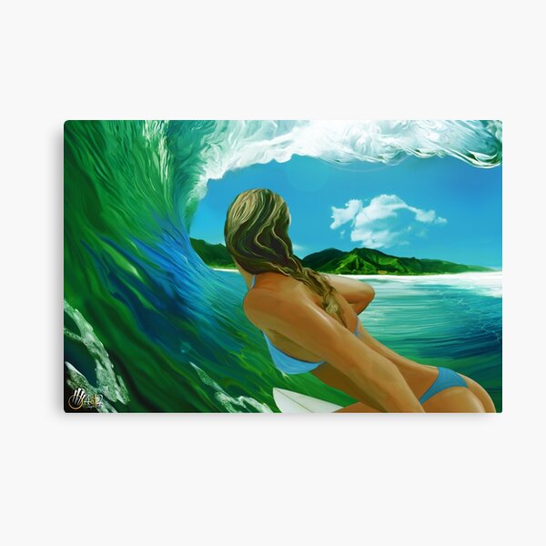 Girl in the sea Canvas Print