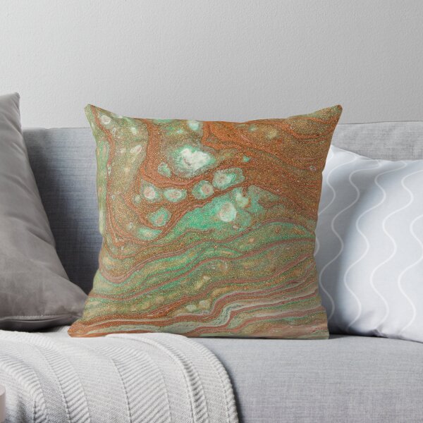 Oxidised Copper Throw Pillow
