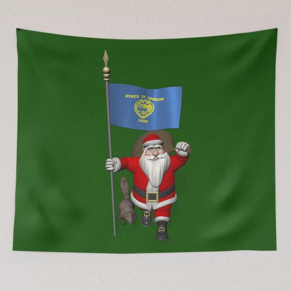 Item preview, Santa Claus Visiting The Beaver State Oregon designed and sold by Mythos57.